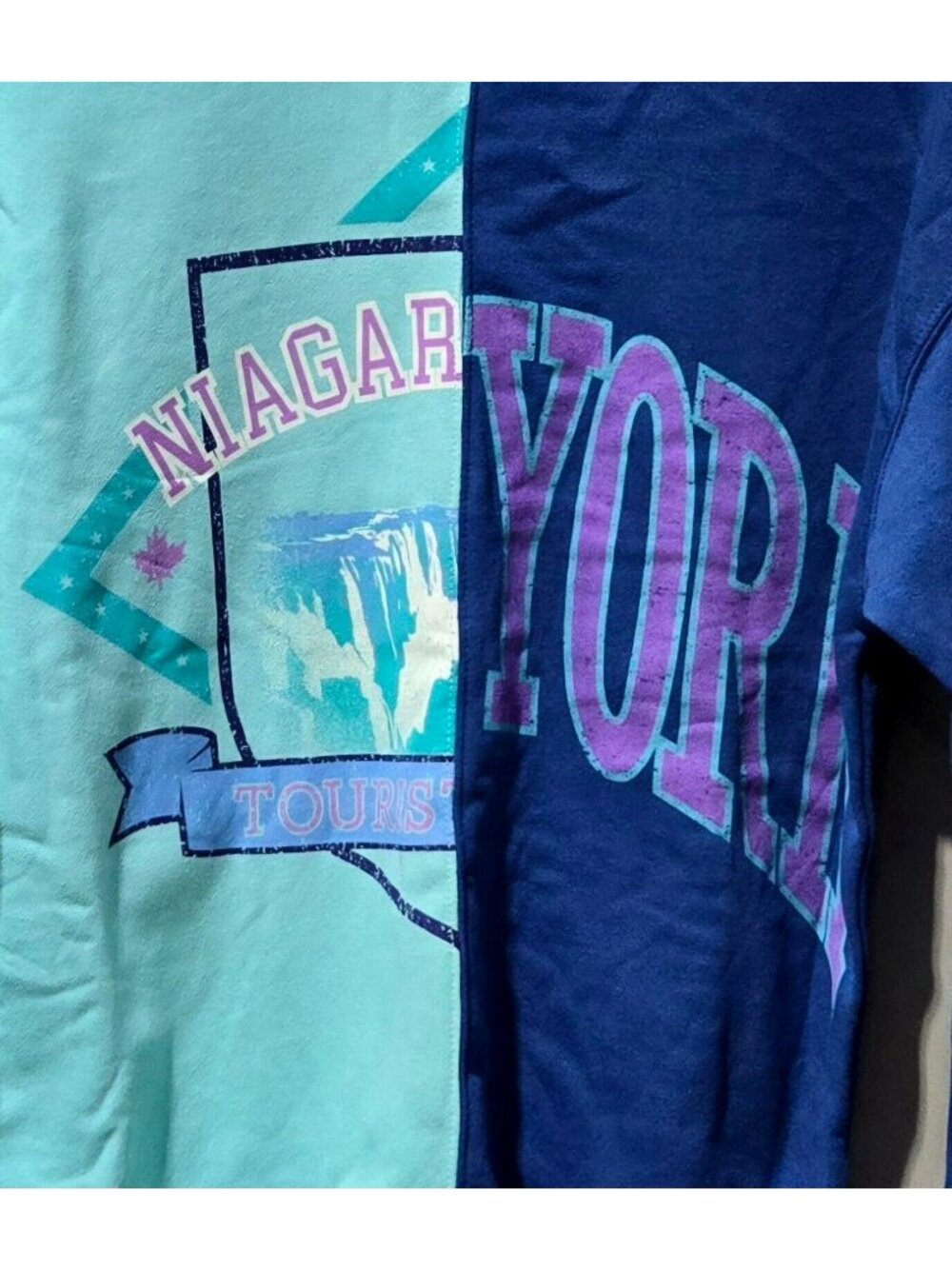 Wild Fable Niagara Falls Themed Blue & Teal Fleece Sweatshirt -- Adult Medium - Picture 2 of 7